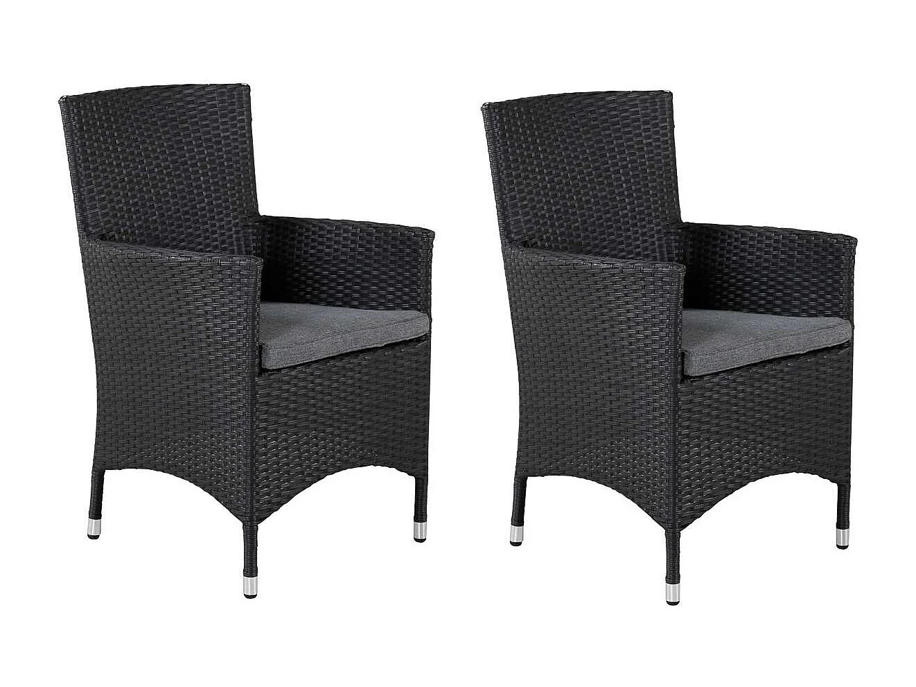 Malin Chaise de jardin avec accoudoirs, support d'assise inclus, empilable, noir.