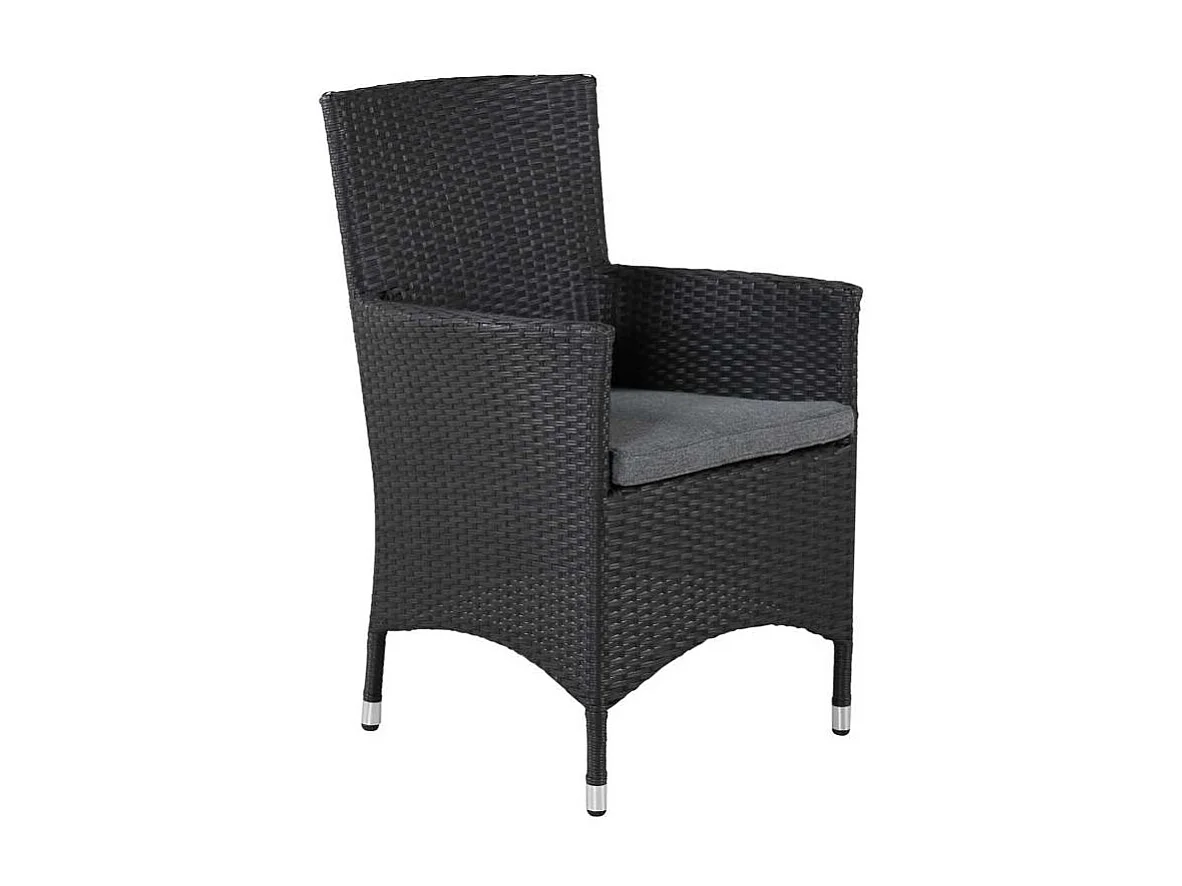 Malin Chaise de jardin avec accoudoirs, support d'assise inclus, empilable, noir.