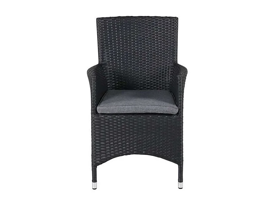 Malin Chaise de jardin avec accoudoirs, support d'assise inclus, empilable, noir.
