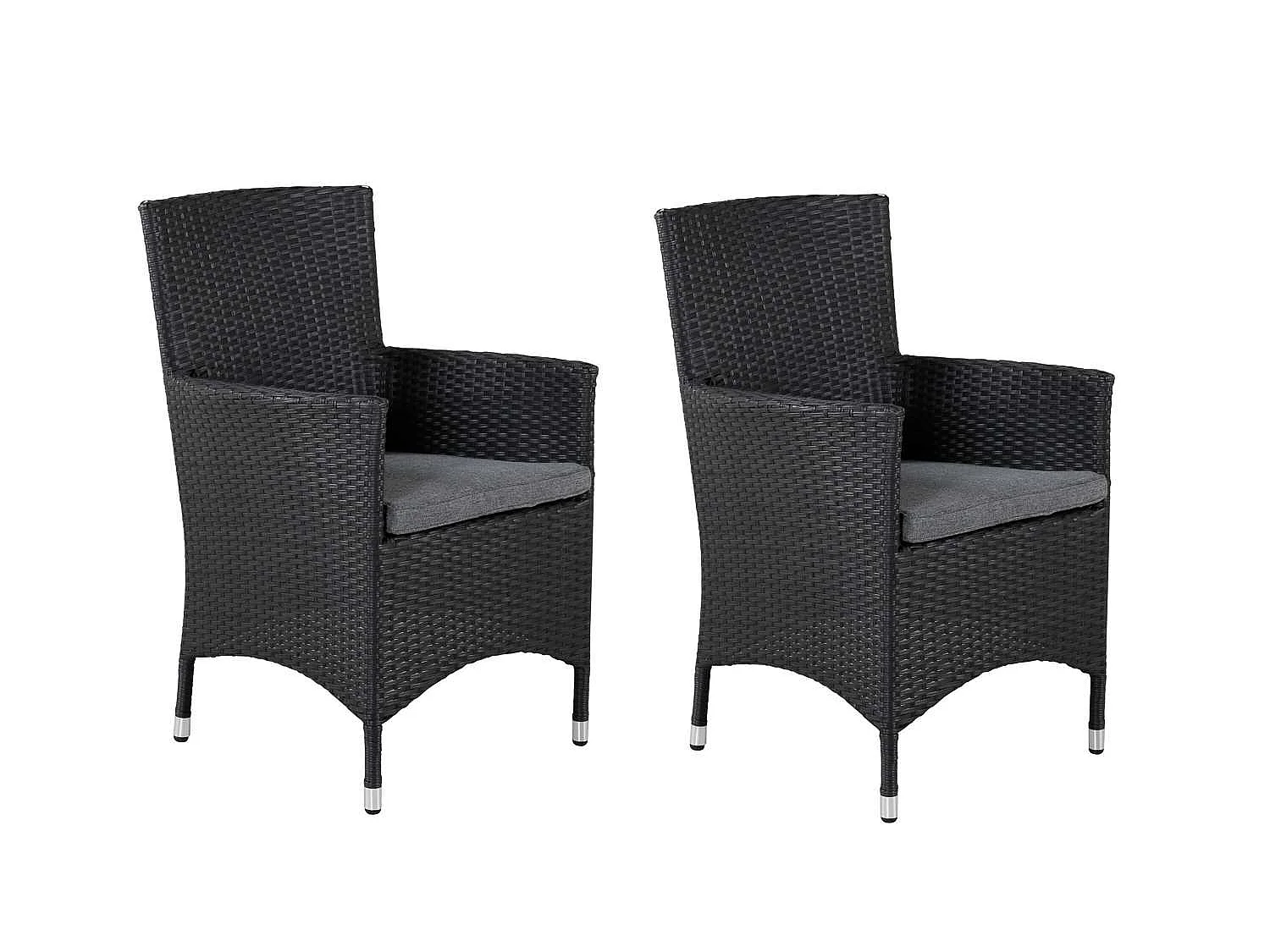 Malin tuinstoel met armleuningen incl. kussen, stapelbaar zwart.