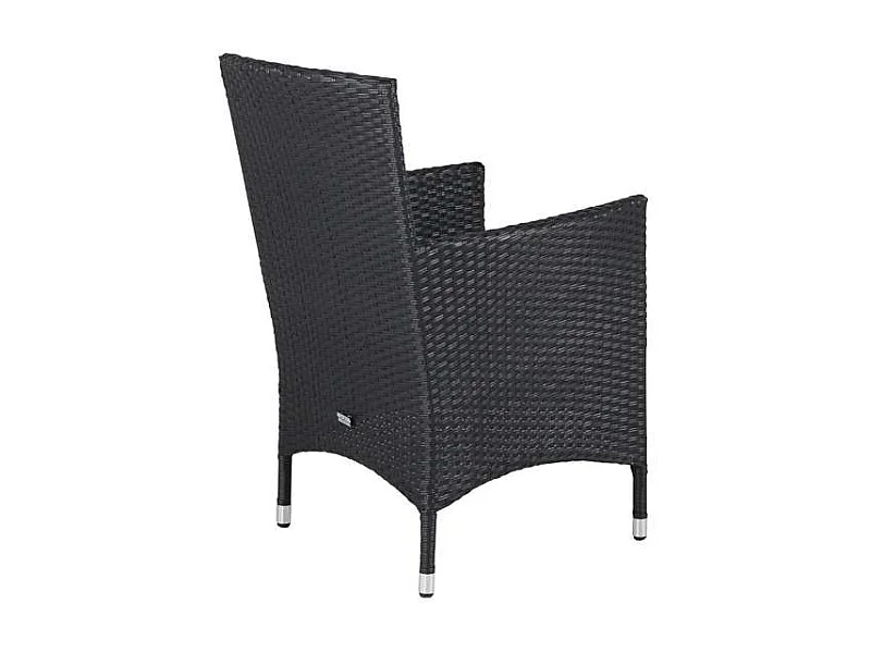 Malin Chaise de jardin avec accoudoirs, support d'assise inclus, empilable, noir.