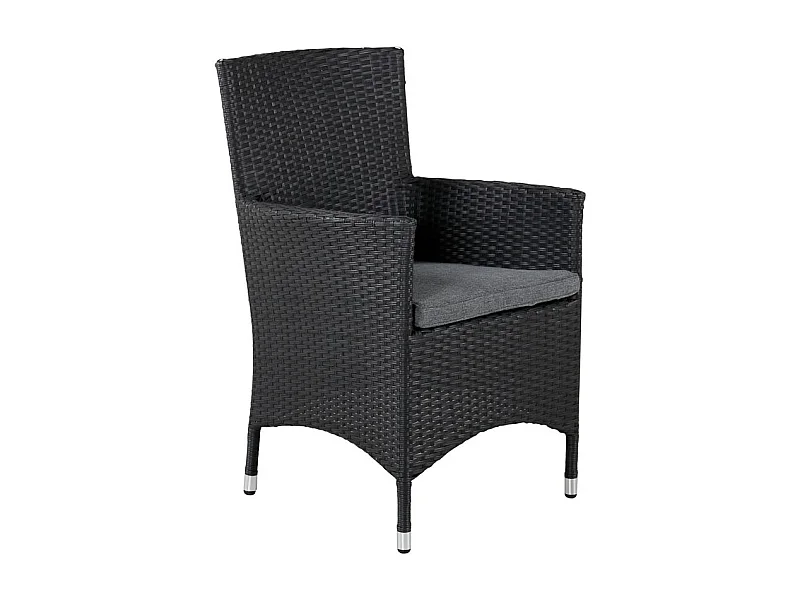 Malin Chaise de jardin avec accoudoirs, support d'assise inclus, empilable, noir.