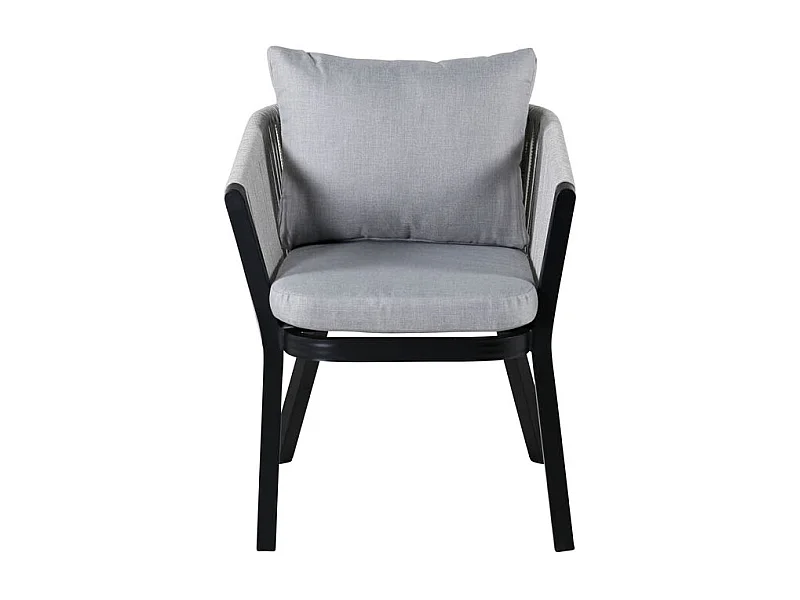 Virya Chaise de jardin avec support d'assise, noir.