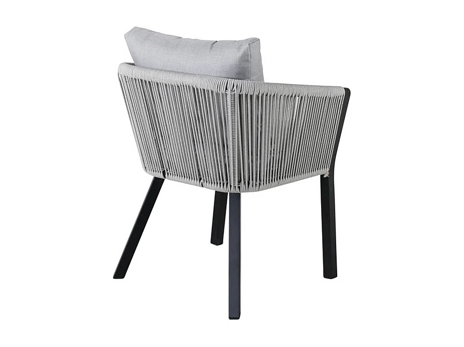 Virya Chaise de jardin avec support d'assise, noir.