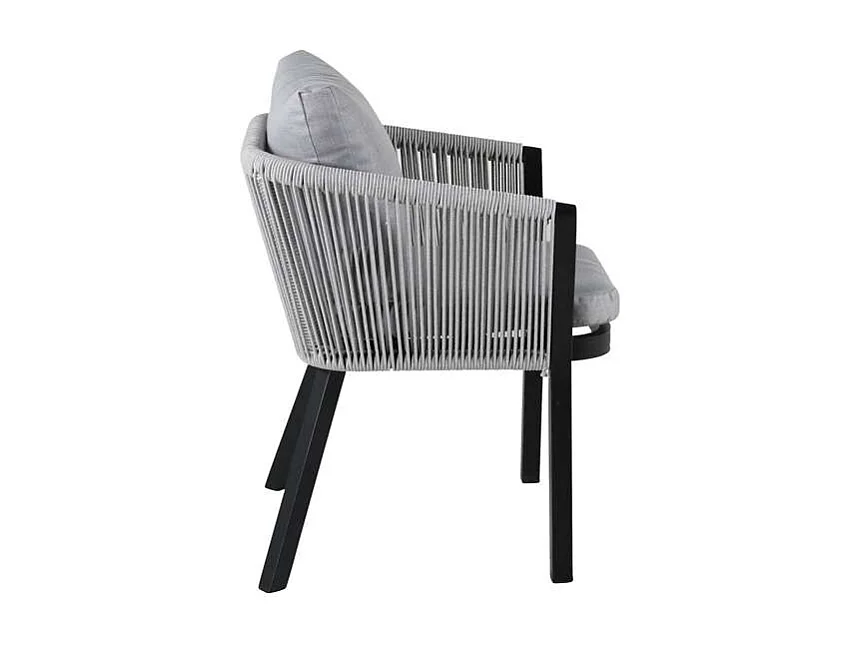 Virya Chaise de jardin avec support d'assise, noir.