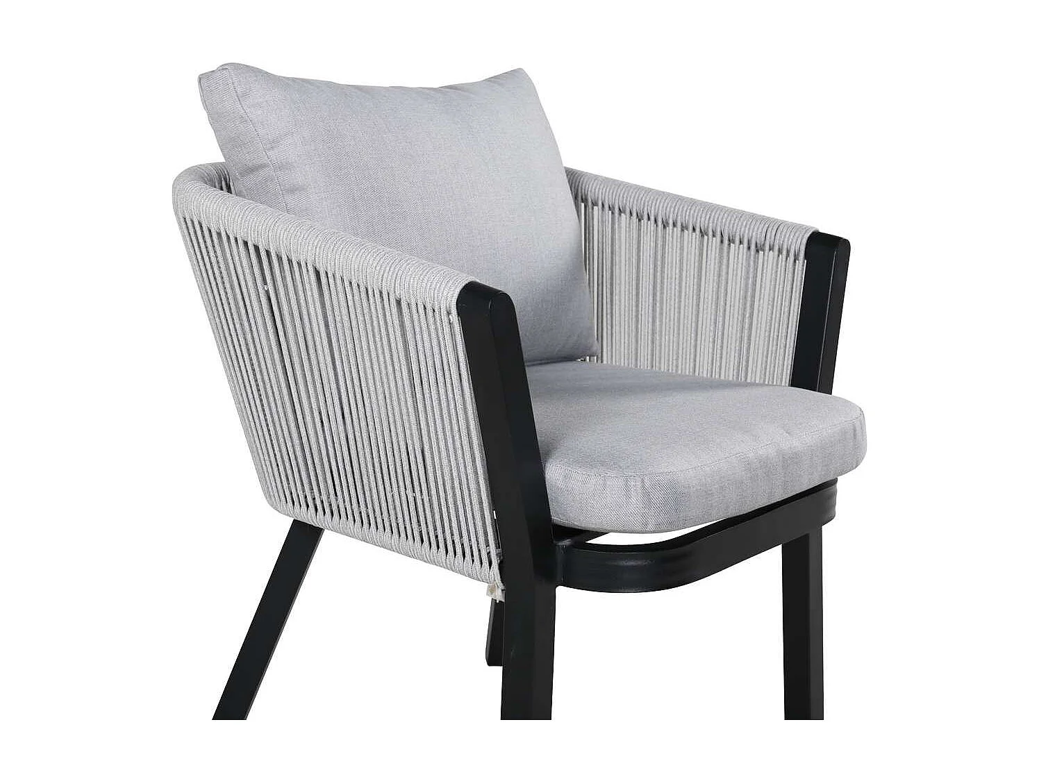 Virya Chaise de jardin avec support d'assise, noir.