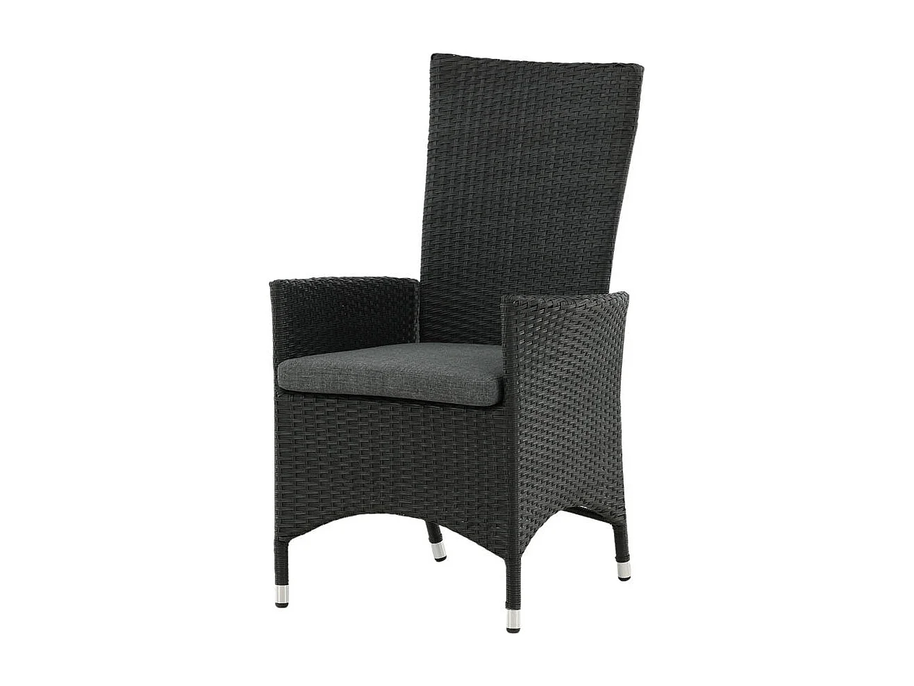 Padova Gartenstuhl inkl. Kissen, einstellbar schwarz.