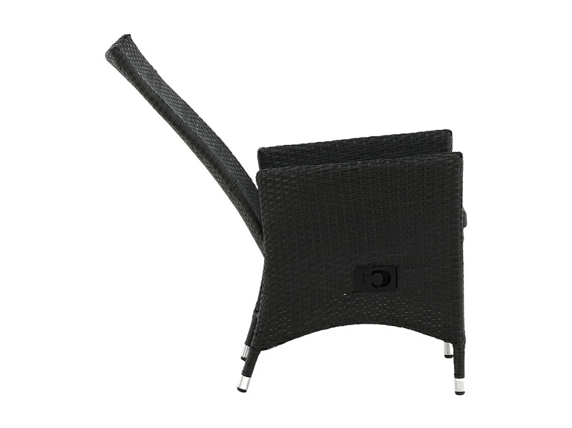 Padova Gartenstuhl inkl. Kissen, einstellbar schwarz.