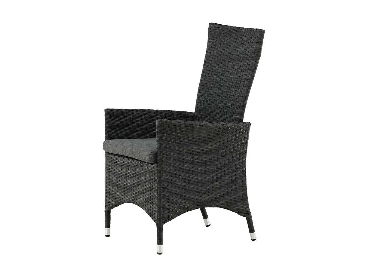 Padova Gartenstuhl inkl. Kissen, einstellbar schwarz.