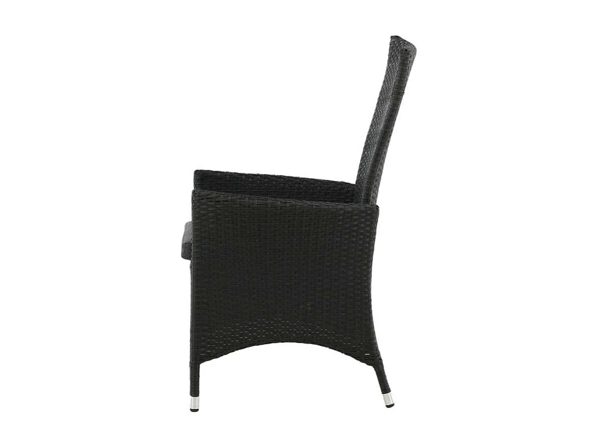 Padova Gartenstuhl inkl. Kissen, einstellbar schwarz.