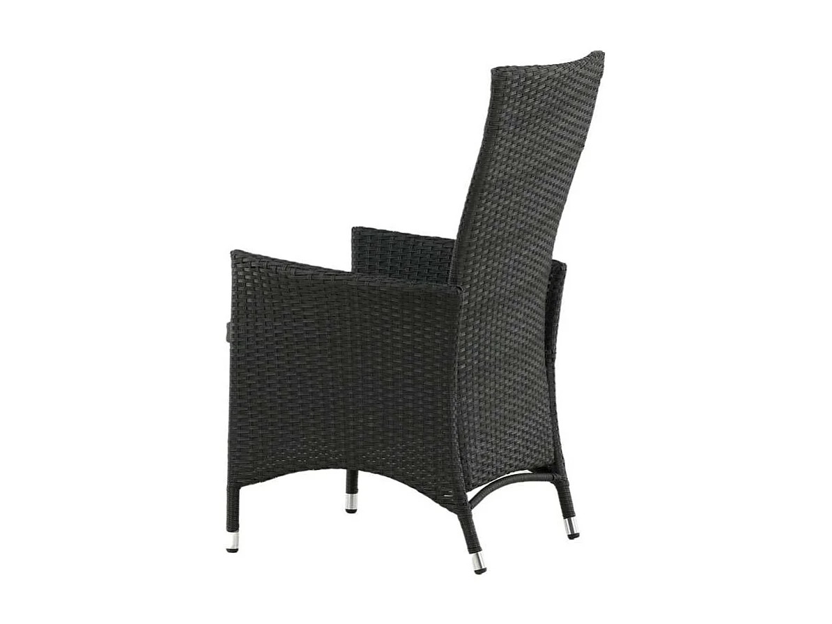 Padova Gartenstuhl inkl. Kissen, einstellbar schwarz.