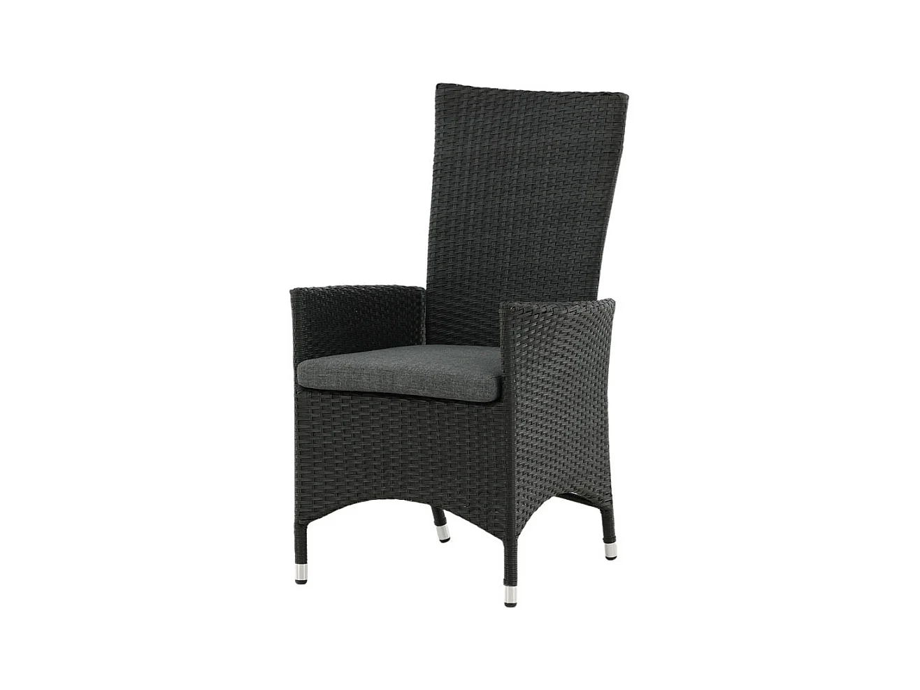 Padova Chaise de jardin avec support d'assise, réglable, en noir.