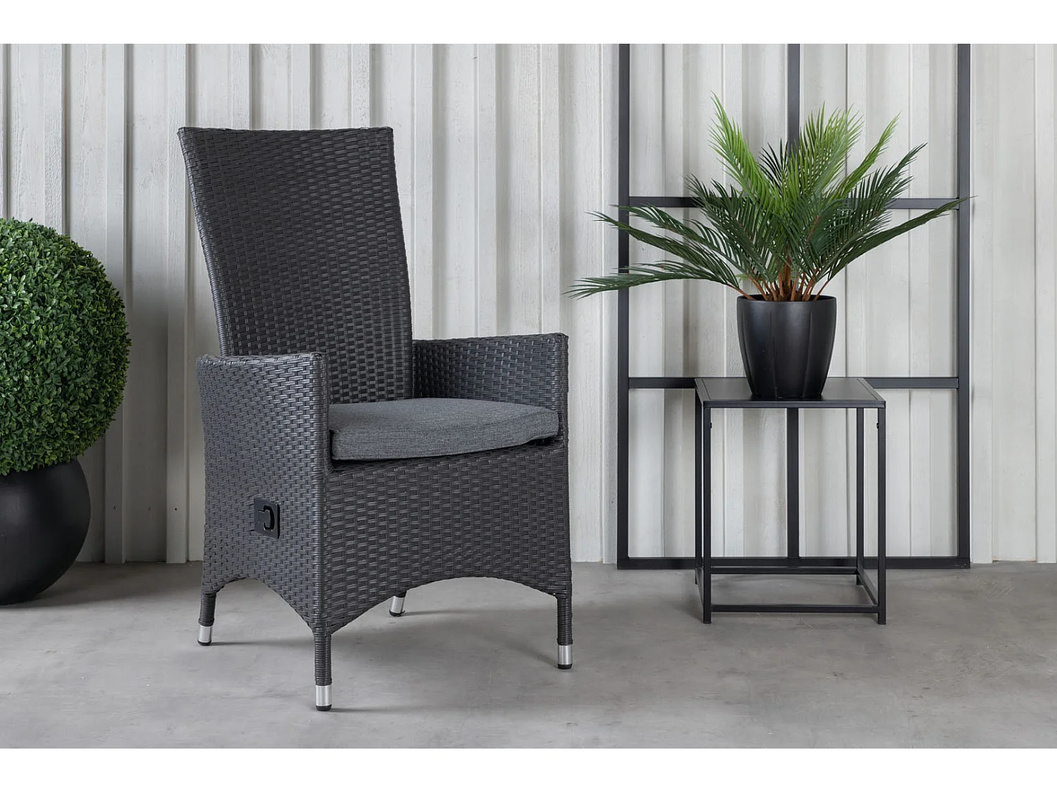 Padova tuinstoel incl. kussen, verstelbaar zwart.