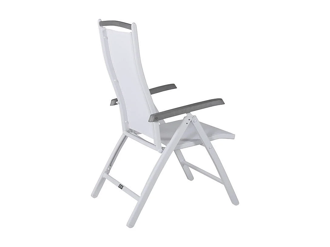 Albany Chaise de jardin réglable, 5 positions, blanc.