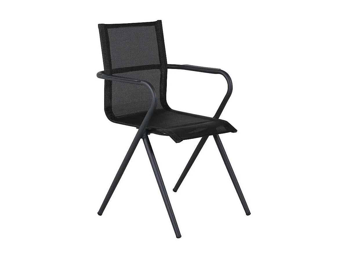 Alina Chaise de jardin empilable, noir.