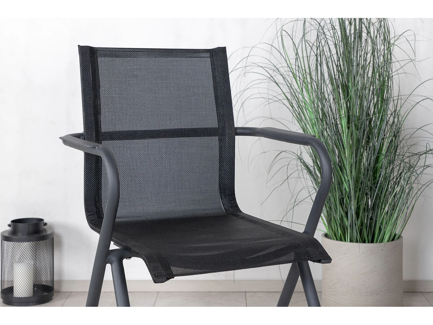 Alina Chaise de jardin empilable, noir.