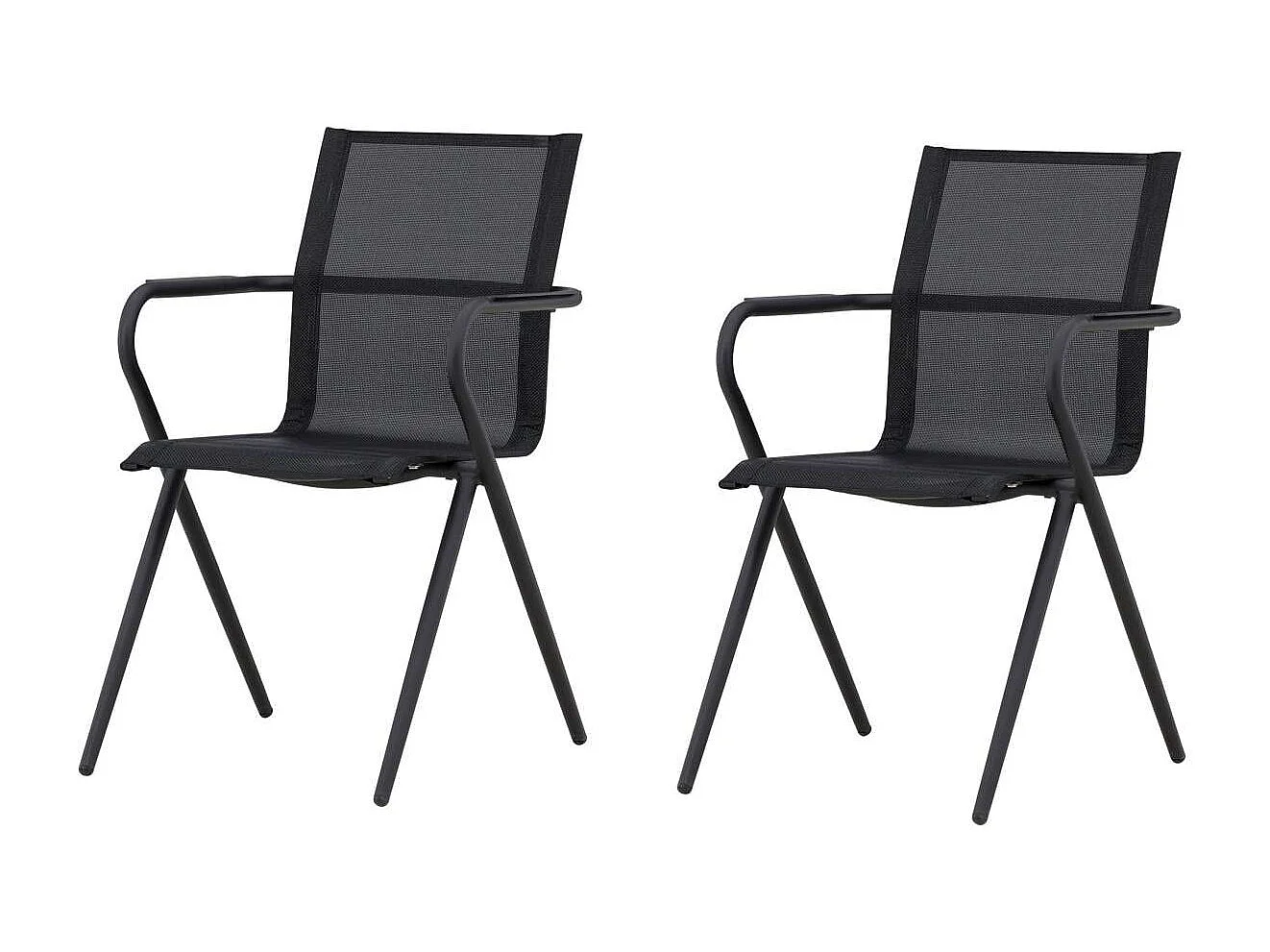 Alina Chaise de jardin empilable, noir.