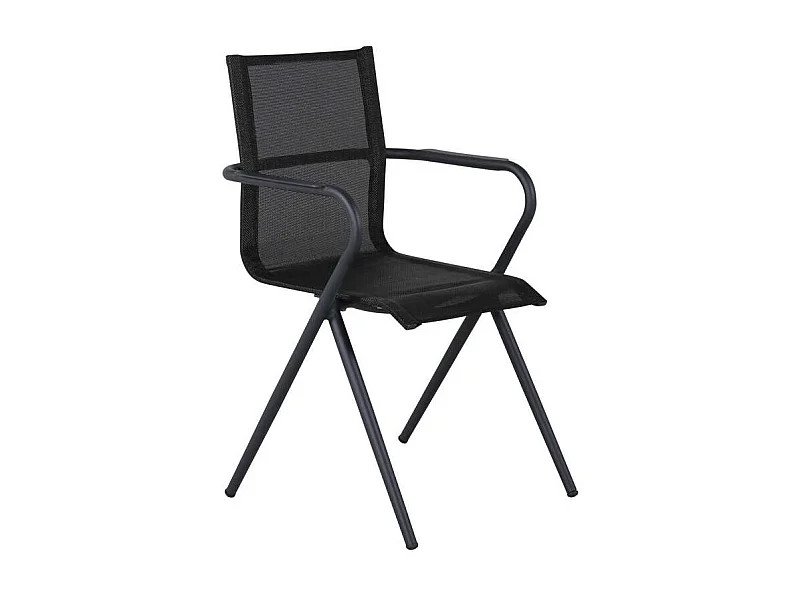 Alina tuinstoel stapelbaar zwart.