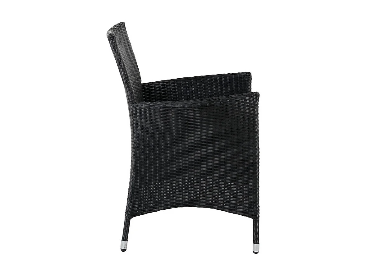 Knick Chaise de jardin avec accoudoirs, noir.