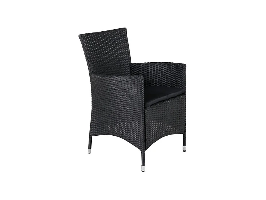 Sedia da giardino Knick con braccioli, nera.