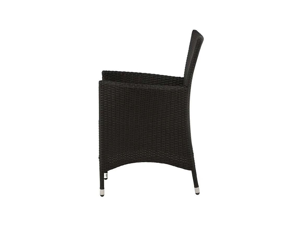 Knick tuinstoel met armleuningen zwart.