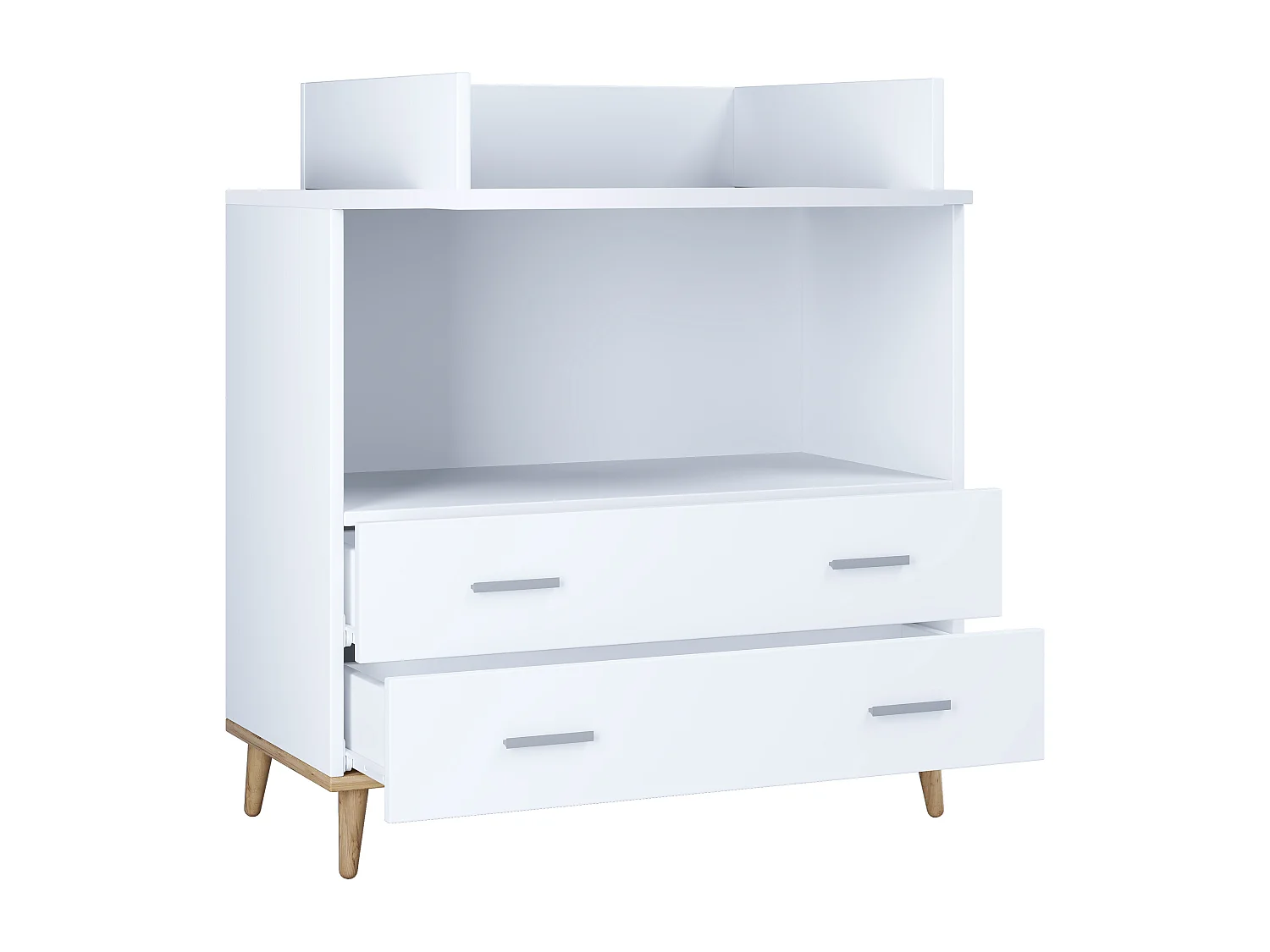 Changing chest of drawers Lindas White / Honey oak H. 93 x W. 80 x D. 49