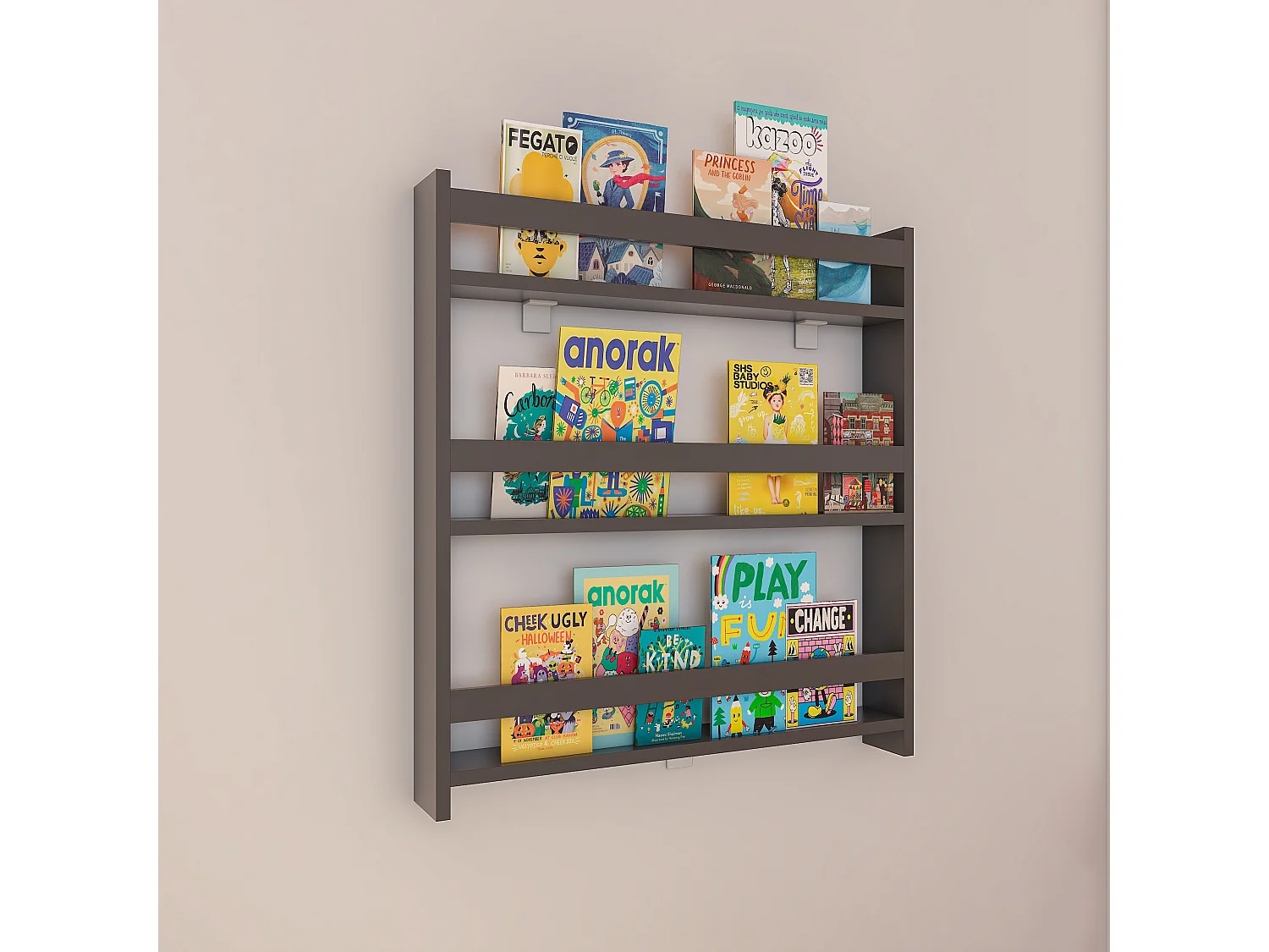 Wall Rack Kidos Anthracite H. 80 x W. 70 x D. 10 cm