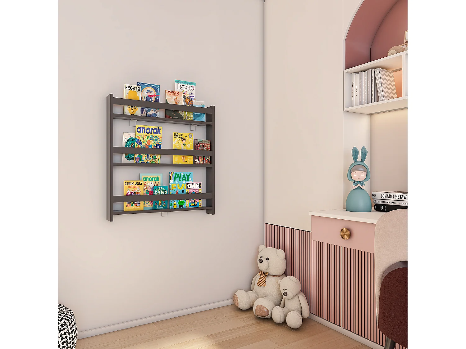 Wall Rack Kidos Anthracite H. 80 x W. 70 x D. 10 cm