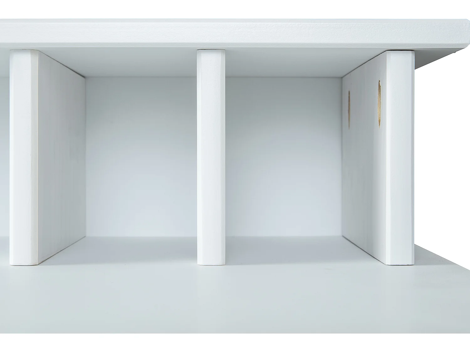 Hirsa Bureau avec 3 espaces ouverts, blanc laqué.