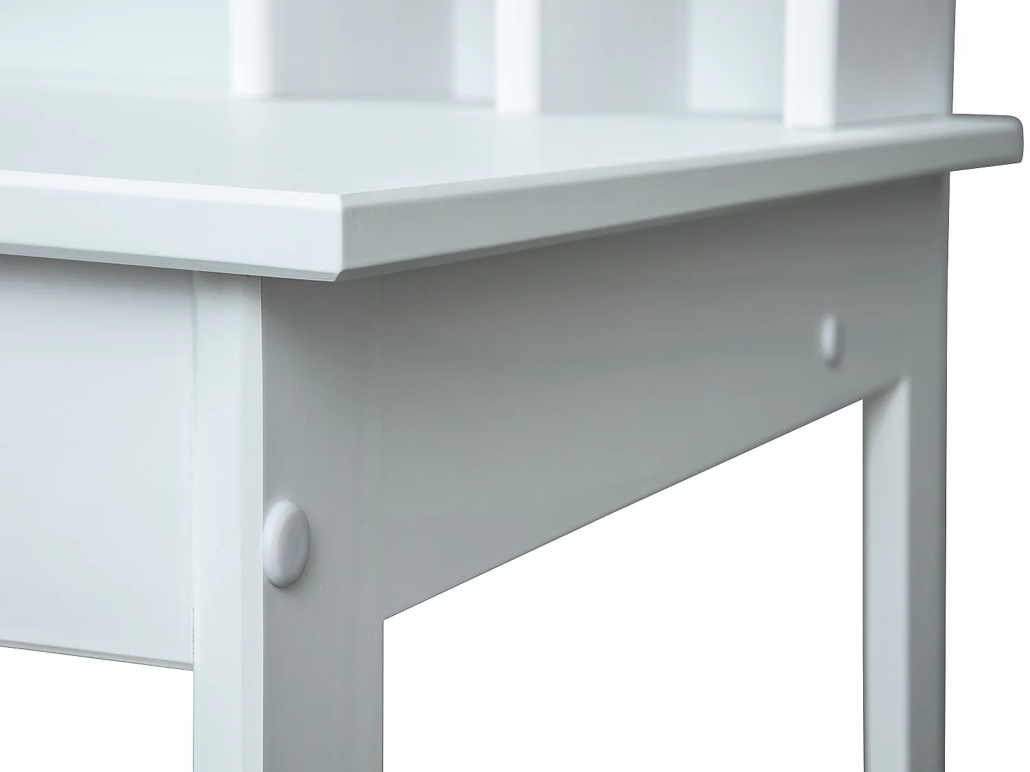 Hirsa Bureau avec 3 espaces ouverts, blanc laqué.