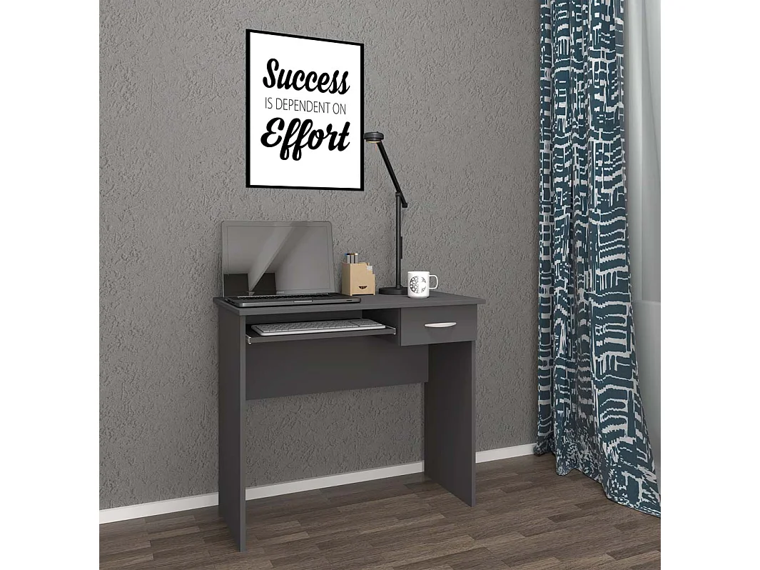 ArusaL bureau 1 tiroir 1 tablette anthracite.