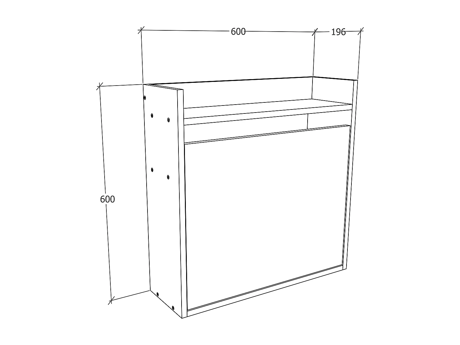 Desk Dralis White H. 60 x W. 60 x D. 20 cm