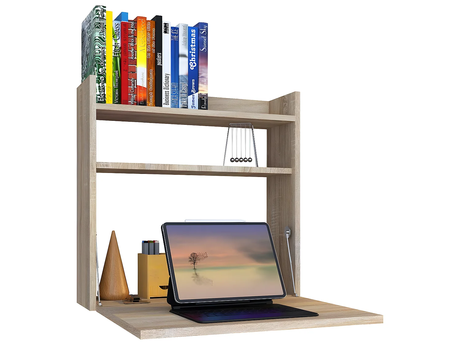 Dralis Schreibtisch Schreibtisch wandhängend 1 Klaptür 1 Ablage Eiche dekor.