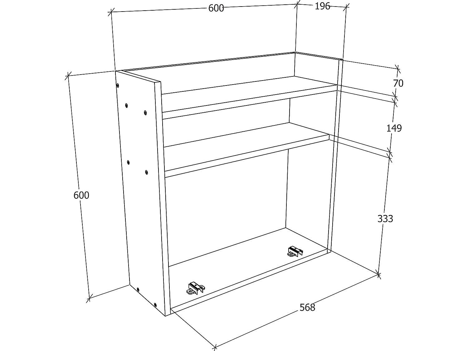 Dralis Schreibtisch Schreibtisch wandhängend 1 Klaptür 1 Ablage Eiche dekor.
