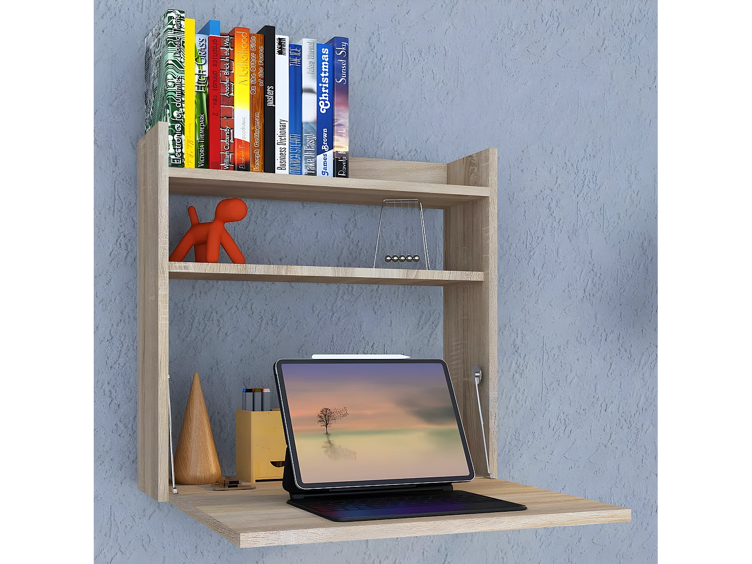 Dralis Schreibtisch Schreibtisch wandhängend 1 Klaptür 1 Ablage Eiche dekor.