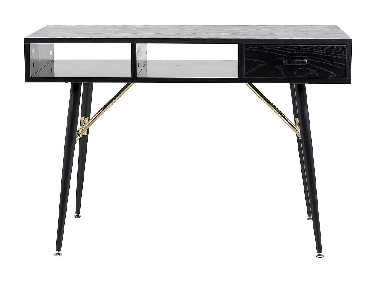 Bureau Design Avec Tiroir "Gold" 110cm Noir