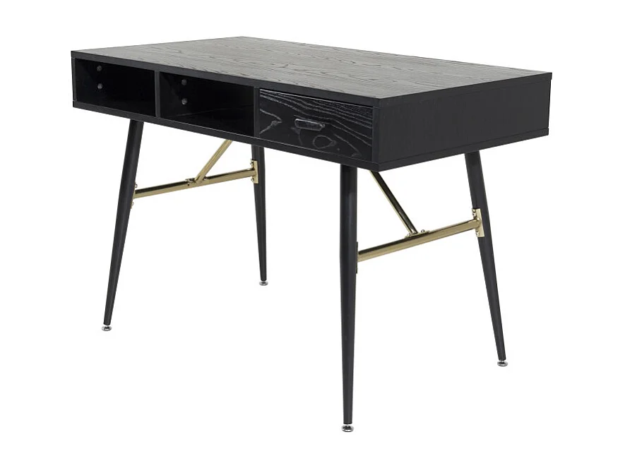 Bureau Design Avec Tiroir "Gold" 110cm Noir