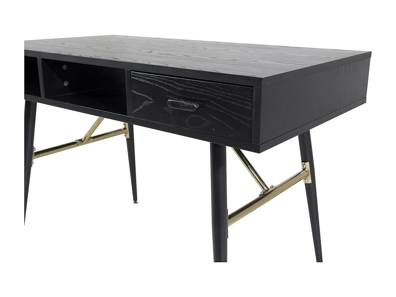 Bureau Design Avec Tiroir "Gold" 110cm Noir