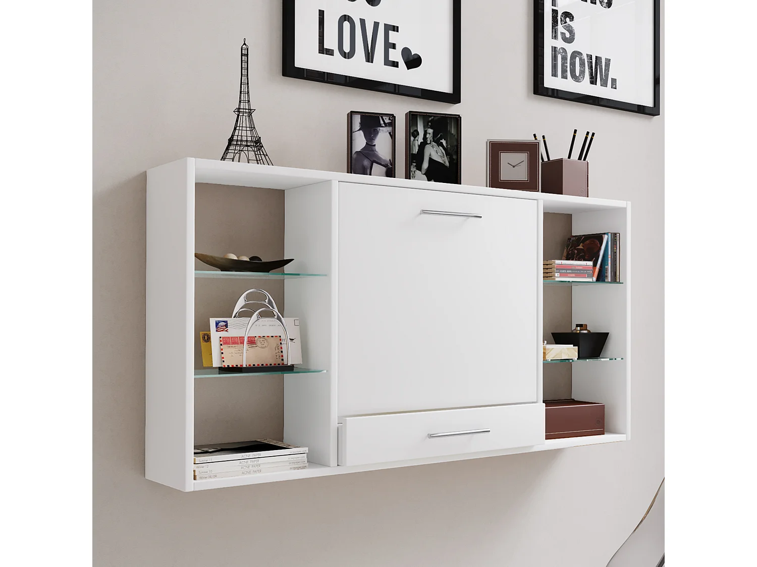 Desk Teala White H. 60 x W. 115 x D. 20 cm