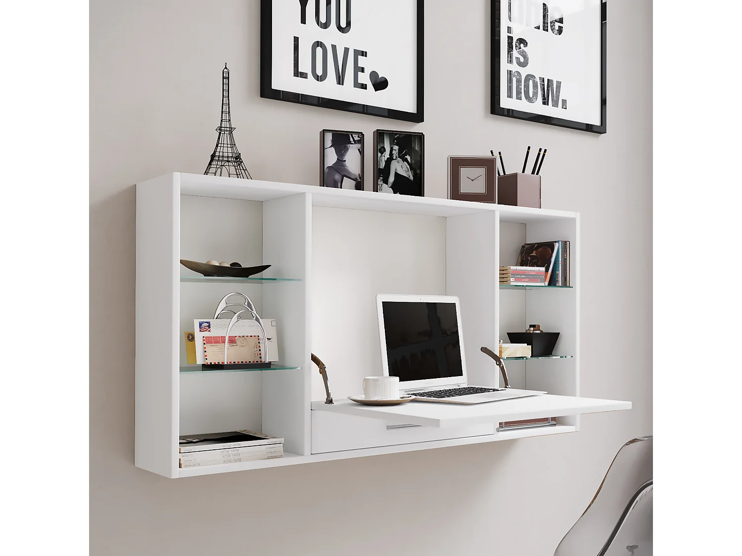 Desk Teala White H. 60 x W. 115 x D. 20 cm