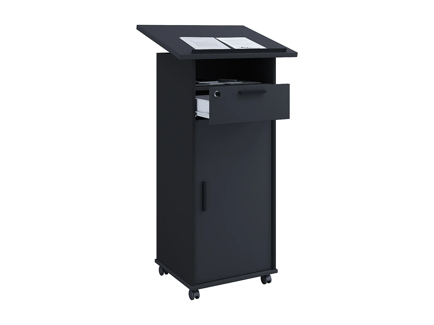 Drewno stojące biurko głośnikowe rolki biurkowe Melta T