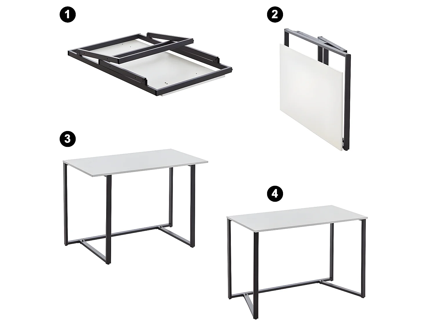 Herold bureau pliant blanc.