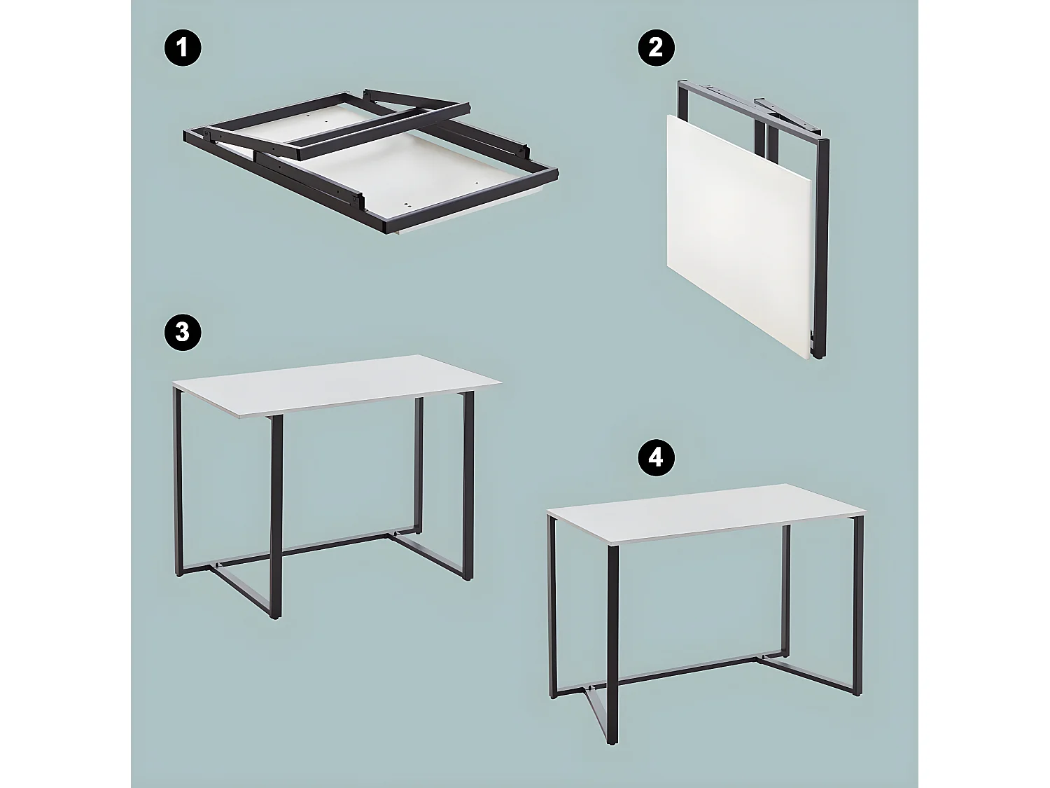 Herold bureau pliant blanc.