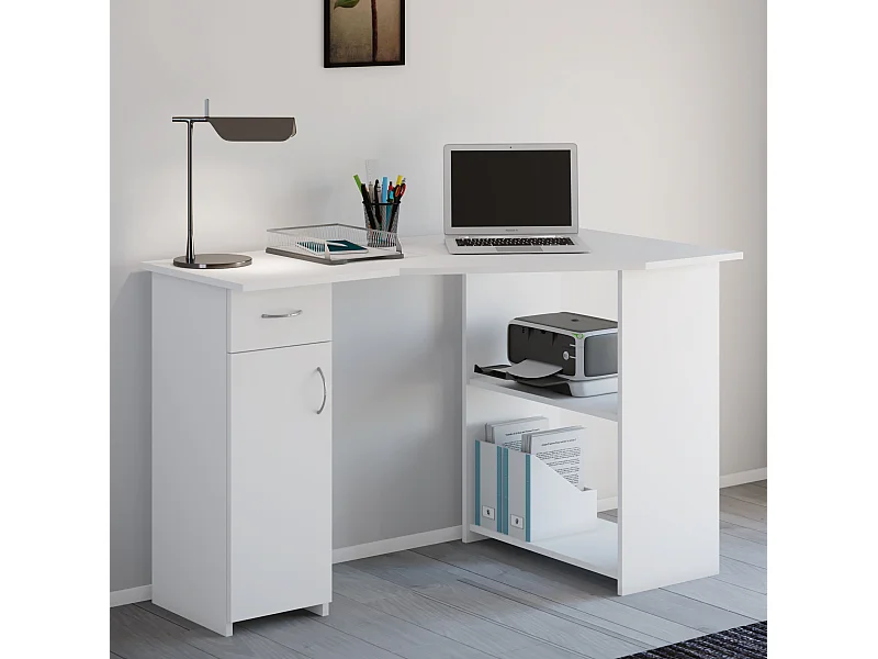 Scrivania angolare in legno Linzia