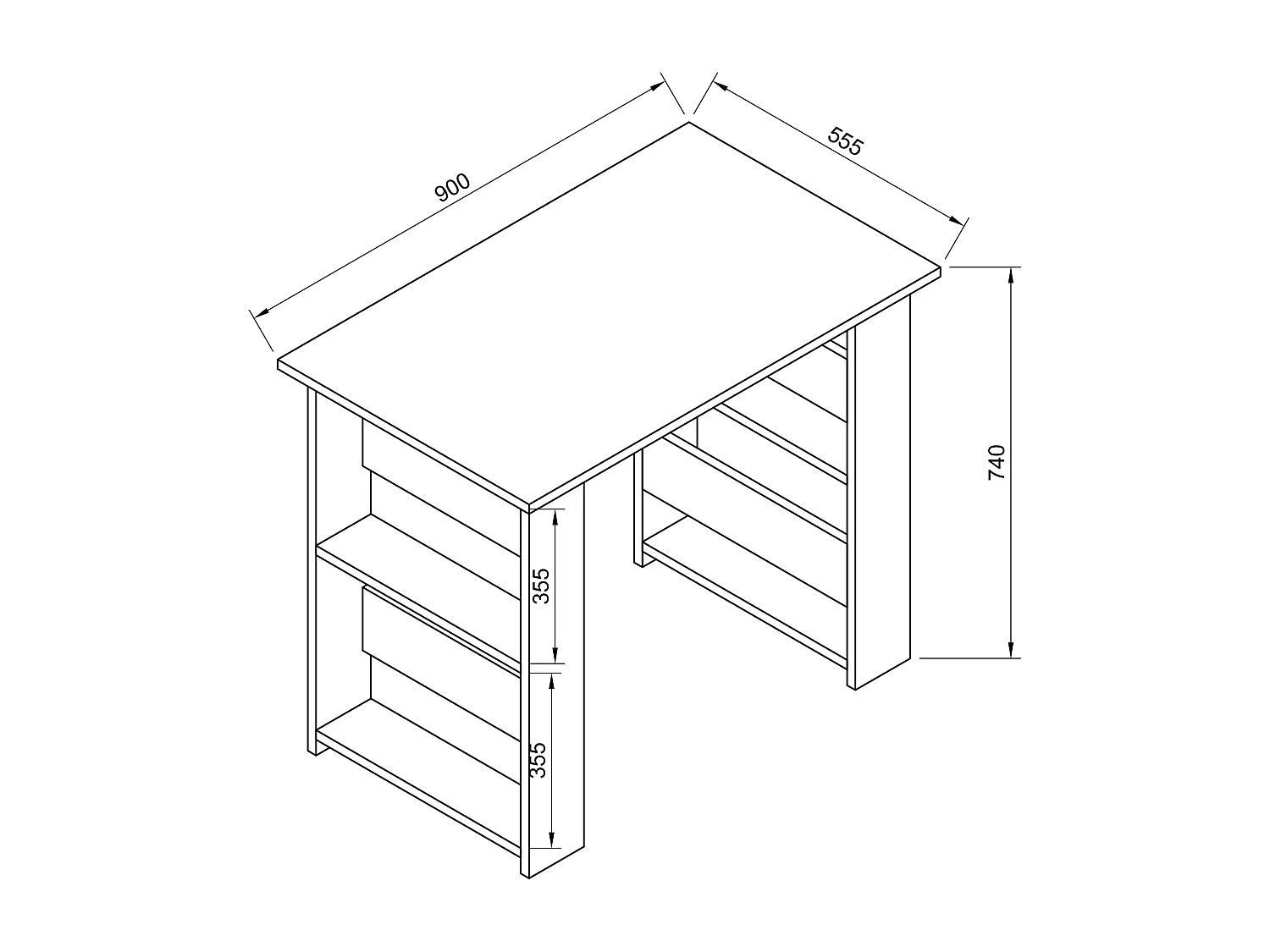 Scrivania in legno Scrivania per computer Efilo