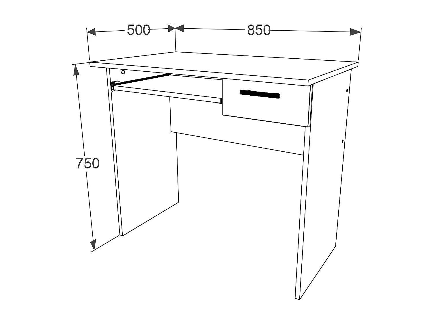 Desk Arusa White H. 75 x W. 85 x D. 50 cm