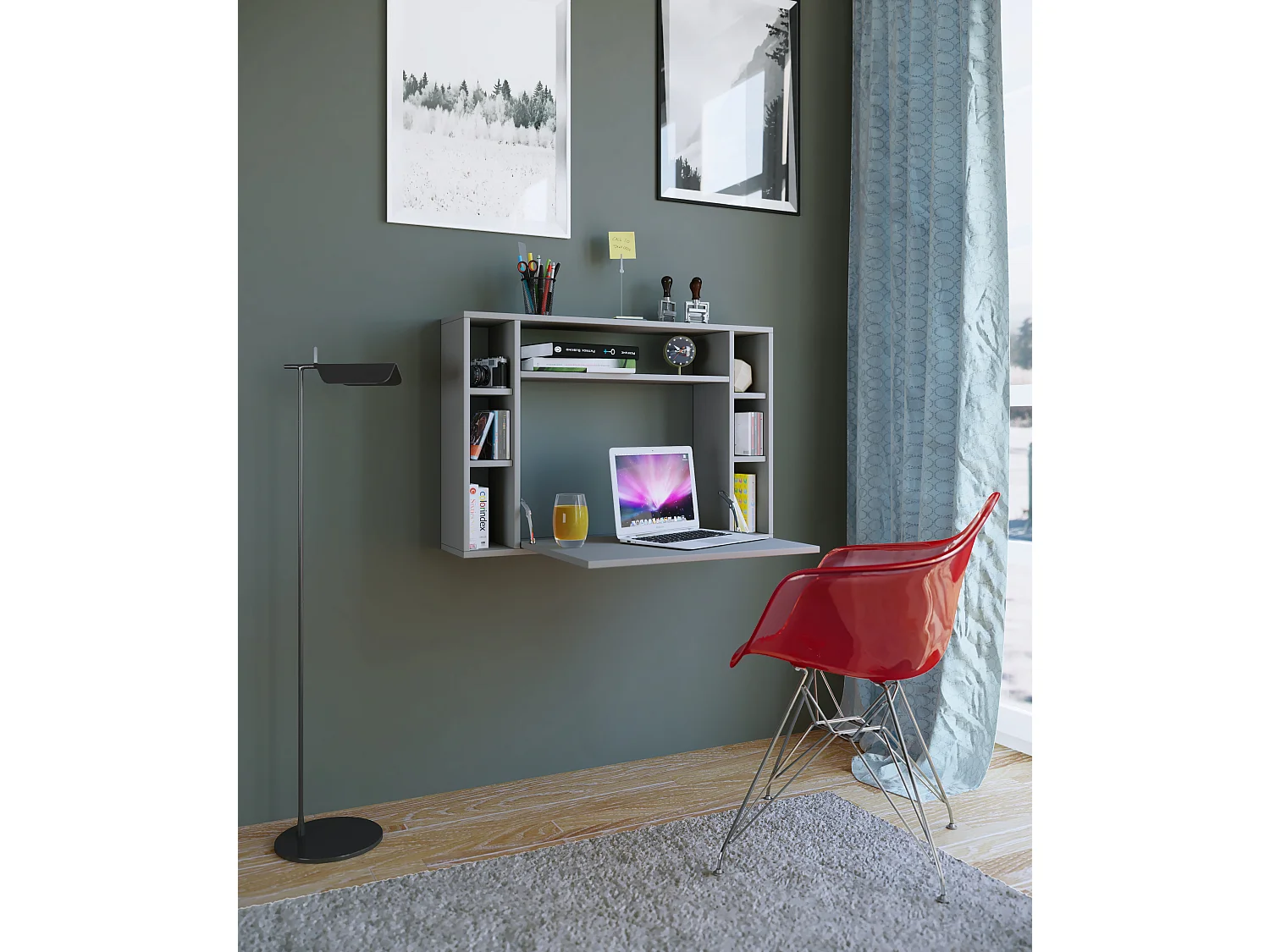 Desk Wandila Gray H. 60 x W. 90 x D. 20 cm