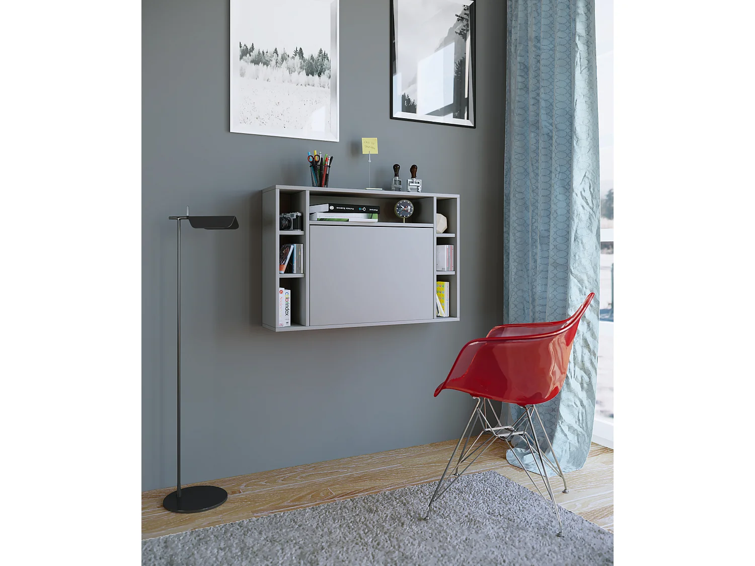 Desk Wandila Gray H. 60 x W. 90 x D. 20 cm