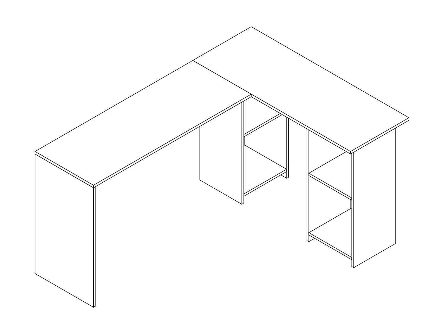 VCM Computer Table | Mesa de canto | Dimensões A. 73 x L. 136 x P. 112 cm | Mesa com Bandeja PC – Lusias (Branco)