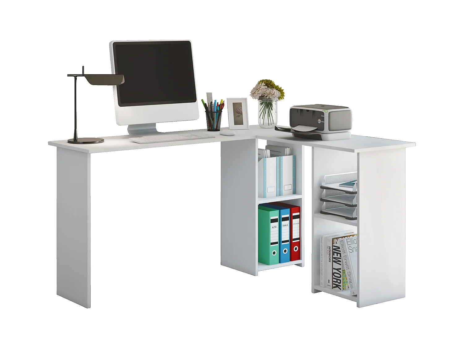 Desk Lusias White H. 73 x W. 136 x D. 112 cm